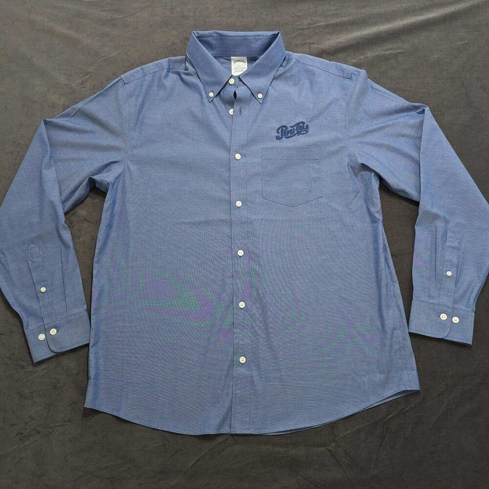Brooks Brothers Wrinkle Free Pepsi-Cola Embroidered Button Down Shirt